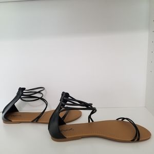Flat Black Sandals